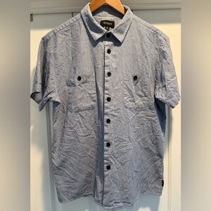 Brixton Short Sleeve Button-Up Shirt Men’s M | Chambray Blue | Cotton